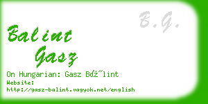 balint gasz business card